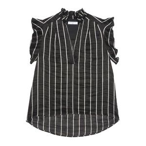 Sandro striped linen sleeveless blouse
